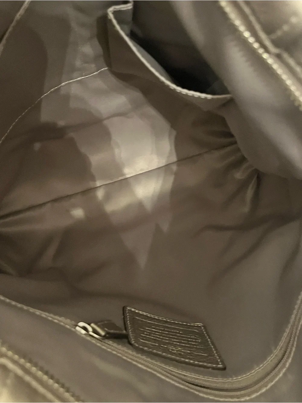 Coach Leather Hobo Bag Silver F1473-F31323